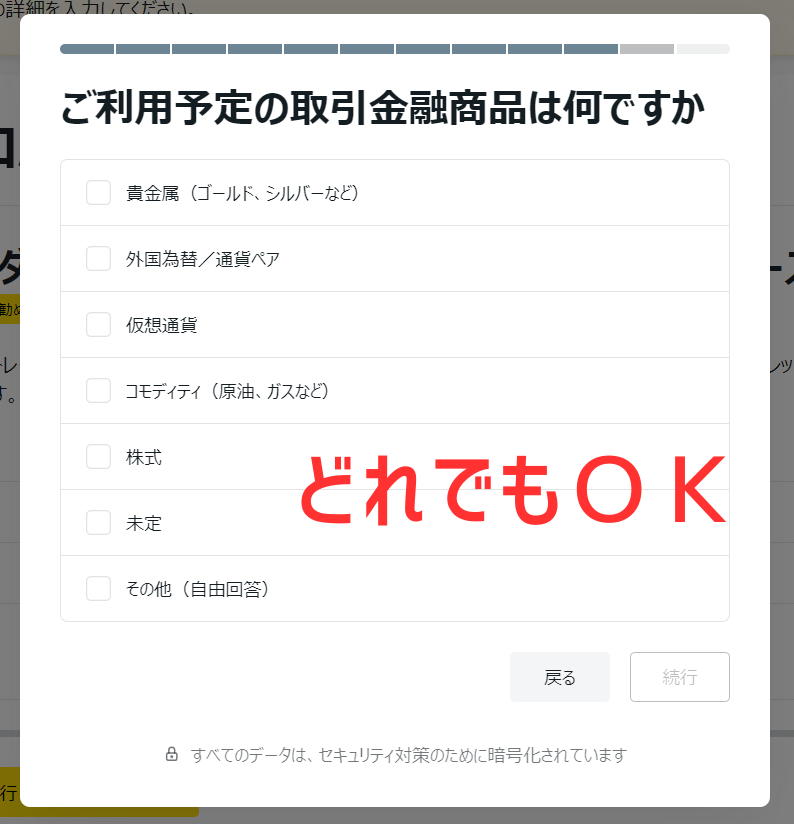 Exness利用予定の金融商品